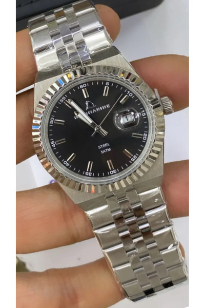 Navimarine Case+Strap Full Steel Calendar 5 Atm Water Resistance Unisex Wrist...