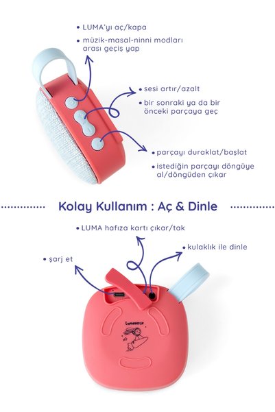 Lumaverse Luma Song and Story Box - Educational Storyteller & Radiation-Free Sleep and Travel Companion - Red