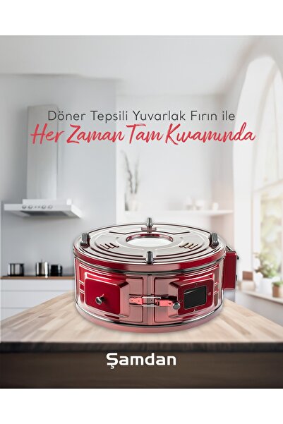 Şamdan J426 1000t Lüx Büyük Termostatlı Yuvarlak Döner Fırın 1000-t