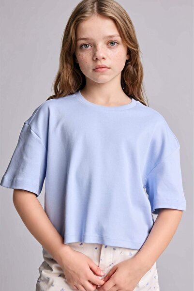 DeFacto 100% Cotton Crew Neck Short Sleeve T-Shirt Girls H7237A826Sm