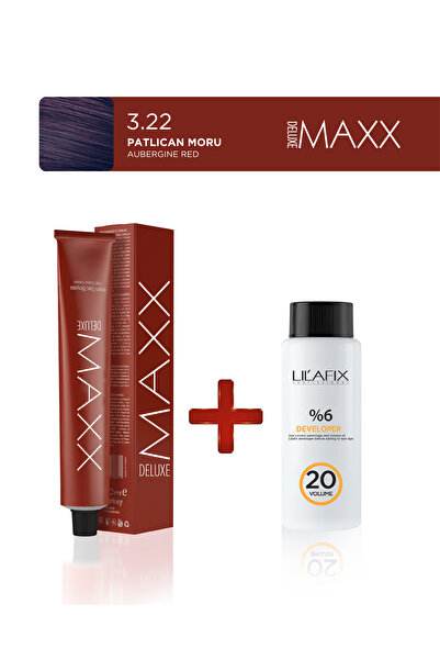 MAXX DELUXE Tüp Saç Boyası 60 ml -20V Oksidan 3.22 Patlıcan Moru