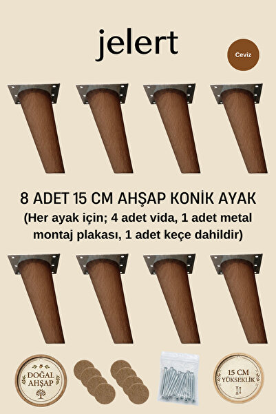 Jelert Konik Masif Gürgen Mobilya Ayağı 15 cm – Metal Montaj Aparatlı, Robot ...