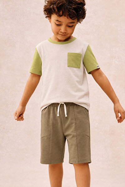 Cigit Kaprili T-Shirt Set 2-10 Years Sand