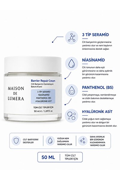 Maison De Lumera Barrier Repair Cream Bariyer Destekleyici Bakım Kremi 50 ml