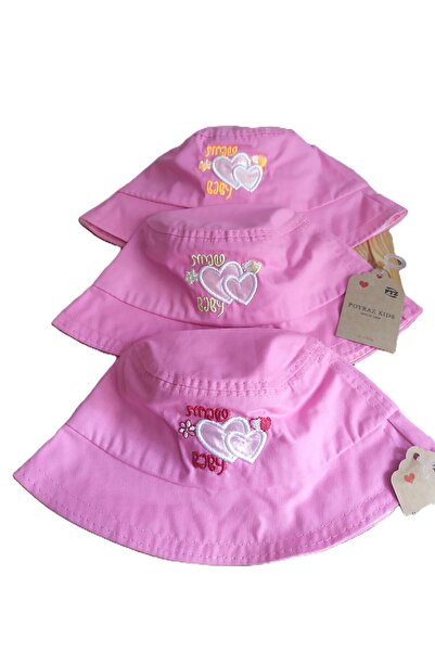 minilkabebe Pamuklu Nakışlı Bebek Bucket Şapka Kalp Arkası İpli Ayarlanabilir...