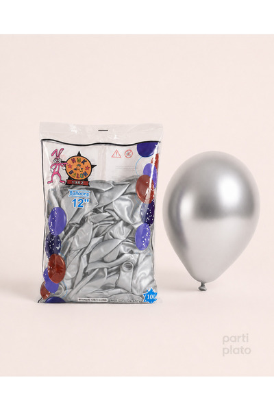 HBK Balon Metalik 12" Balon Hbk Gümüş 100'lü