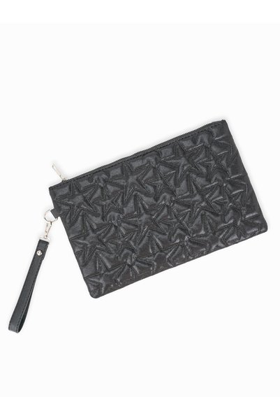 212 Star Patterned Portfolio Clutch Wrist Strap Bag