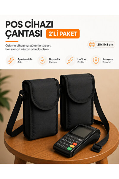 Duase 2 li Pos Cihazı Yazar Kasa Taşıma Çantası - Koruyucu Kılıfı - Motosikle...