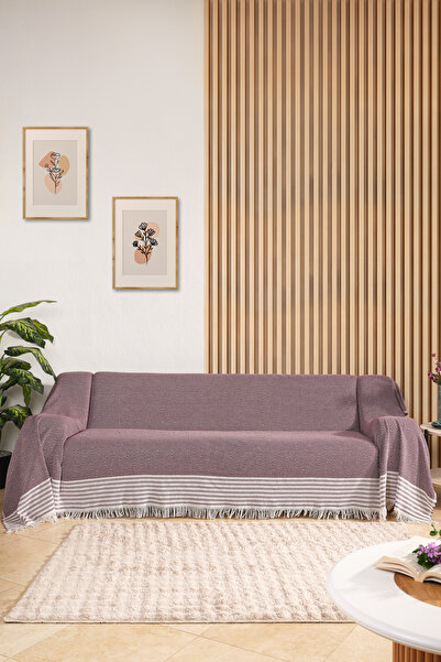 Miracolo Home Claret Red 3m Seat Sofa Sofa Bed Cover Soft Cotton Non-Slip Des...
