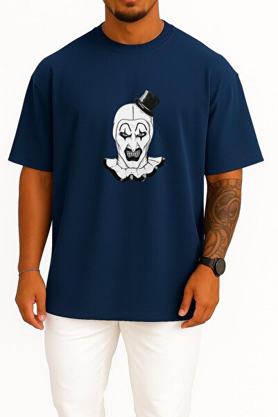 Bahriyeli Collection Oversized Terrifier Chest Printed Unisex T-Shirt