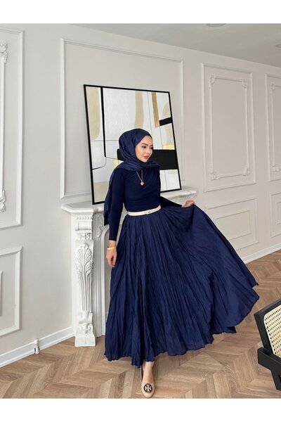 ENT COLLECTİON Crinkled Lined Skirt