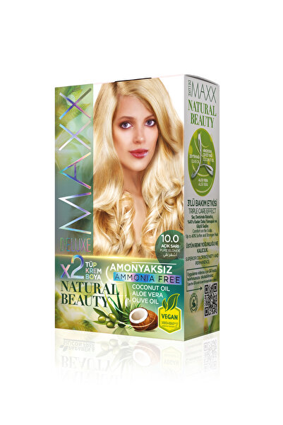 MAXX DELUXE Natural Beauty Amonyaksız Set Saç Boyası 10.0 Açık Sarı