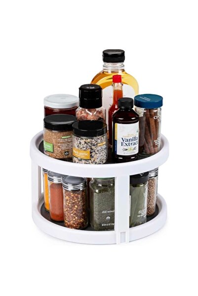 PUFO Organizator rotativ tip tavă cu două niveluri pentru frigider sau dulap,...