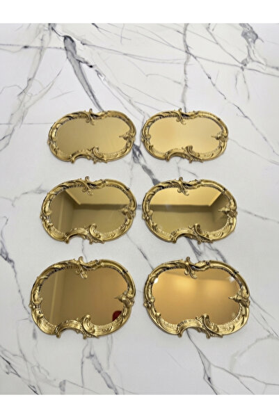 SEVA ÇELİK ÇELİK GOLD RENK 6 ADET ARTNOVA MODEL DANTEL SUNUM TEPSİSİ