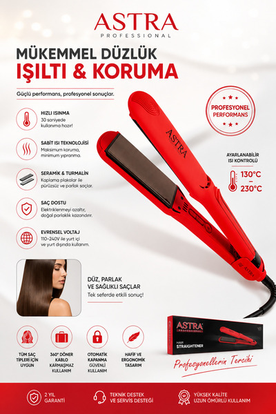 Astra L021 Keratin Saç Düzleştirici | Profesyonel Brezilya Fönü Etkisi – Max ...