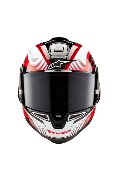 Alpinestars Supertech R10 Carbon Team Spor Motosiklet Kaskı Mat Siyah Kırmızı Beyaz
