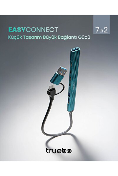 truebo EasyConnect 7in2 Type-C / Usb 3.0 Hub