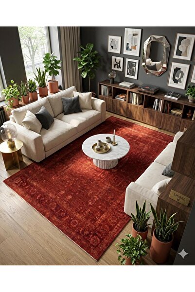 Neşem Halı Boutique EKO HALI Shiraz SHR 03 Red Vintage Desenli Sıcak Renk Ton...