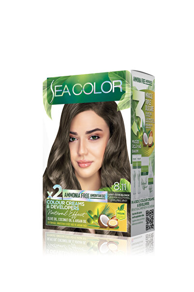 Sea Color Natural Effect Set Saç Boyası Amonyaksız 8.11 Yoğun Küllü Açık Kumral