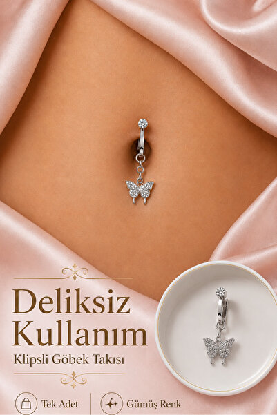 Sacce Scarves&Accessories Delik Gerektirmeyen Kelebek Figürlü Sıkıştırmalı Gö...