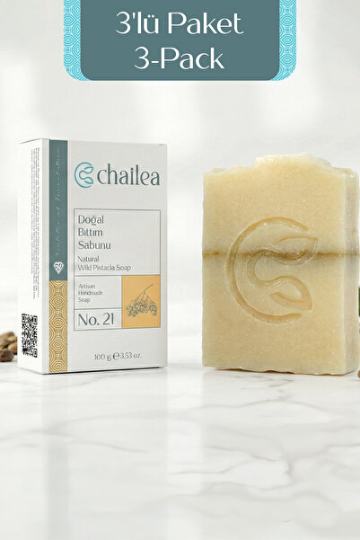 Chailea Natural Bıttım Soap Set of 3 — All Skin Types, Cold Method, Handmade,...