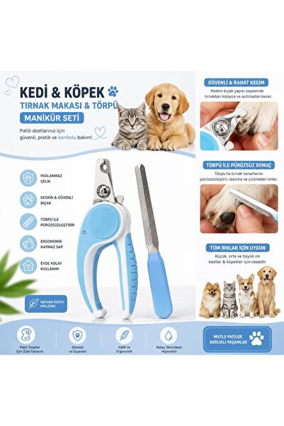 hayhall EVCİL HAYVAN TIRNAK MAKASI AYARLANABİLİR TÖRPÜLÜ SET KEDİ KÖPEK