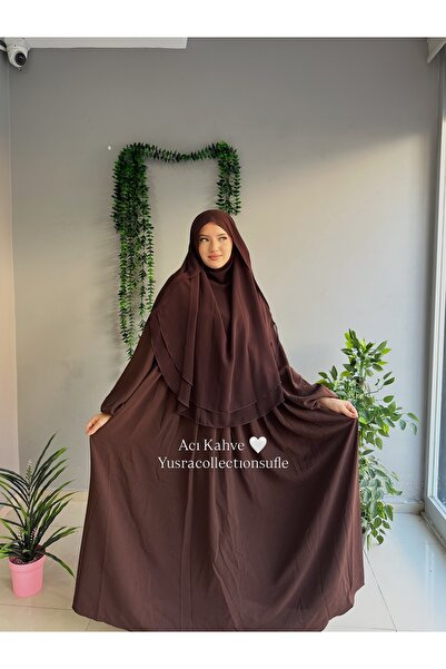 Yüsra Collection Ayrobin Elbise Ve Gölgeli Sufle 2”li Takım