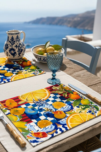 Softifyhome 4’lü Amerikan Servis Takımı Raşel Kumaş 35x50 cm Dijital Baskılı ...