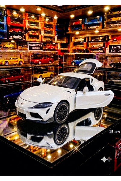 OYUNCAKSAHİLİ TOYOTA SUPRA TARZ KOLEKSİYON METAL 15CM MODEL ARABA KAPILAR BAG...