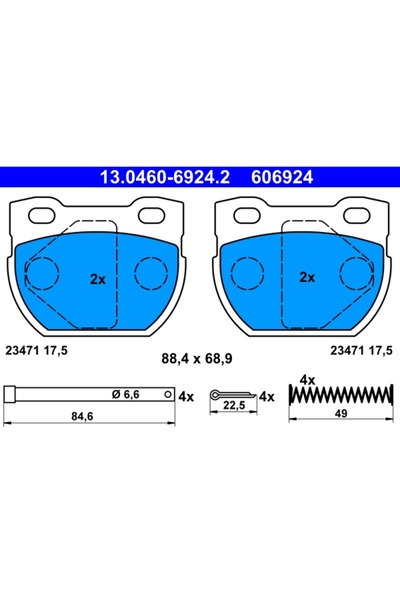 Ate Set Placute Frana Frana Disc Land Rover Defender 1990-2016