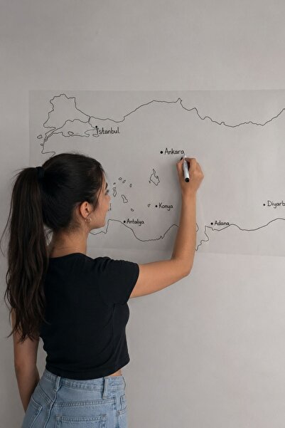 Pi Papers Dilsiz Türkiye Haritası - Yapışkansız Tutunma Ve Yaz-sil Özellikli Akıllı Kağıt (şehir Bölmesiz)