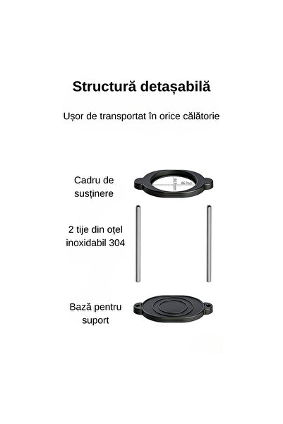 FAMIFY Suport portabil pentru aparat de espresso portabil, detașabil, din oțel inoxidabil 304, negru.