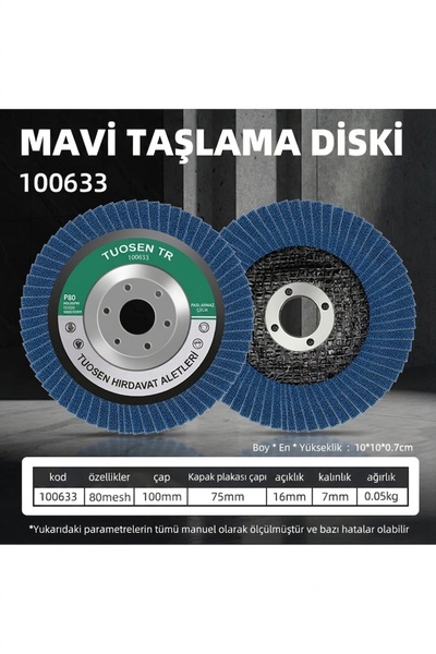 TUOSEN 100633 Mavi Taşlama Diski
