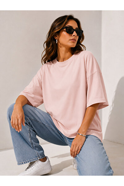 POLYMOOD Γυναικείο μπλουζάκι Oversize από 100% οργανικό βαμβάκι με στρογγυλή ...