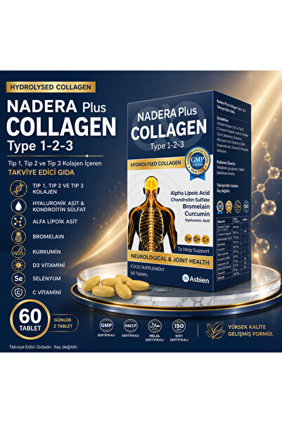 NADERA PLUS Collagen Type 1-2-3 | Tip 1-2-3 Kolajen, Hyaluronik Asit, Kondroi...