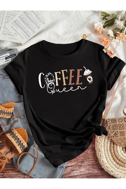 Pink Sky Μπλουζάκι Unisex Coffee Printed Crew Neck Oversize