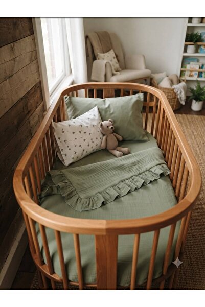 Miniba Atelier Miniba Esinti %100 Pamuk Yazlık Müslin Bebek Uyku Seti 100x100...