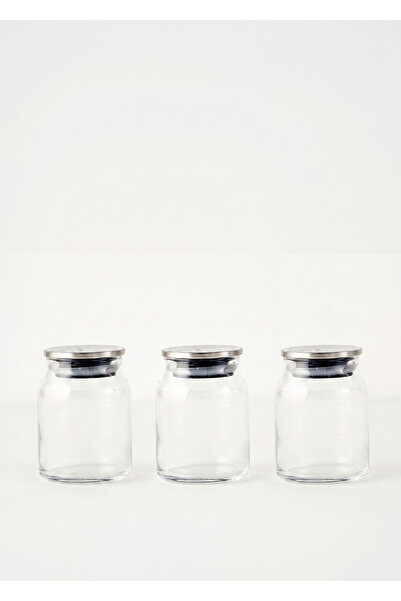 Bella Maison Jely Set of 3 Jars with Metal Lid Natural (290 Cc)