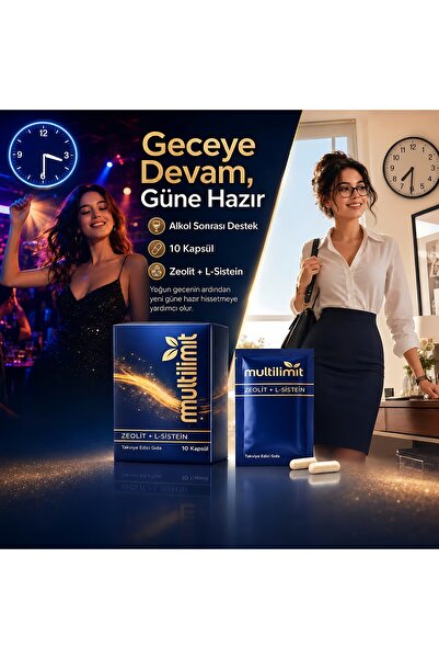 Multilimit Alkol Sonrası Akşamdan Kalma Hangover Desteği Sağlayan Gıda Takviyesi