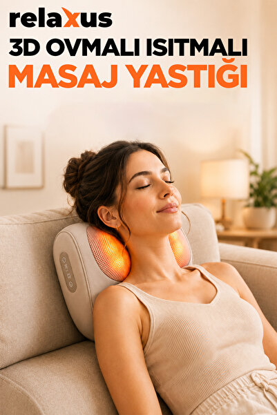 RELAXUS RLX40 Taşınabilir Şişirilebilir Ovmalı Isıtmalı Masaj Yastığı Boyun, ...