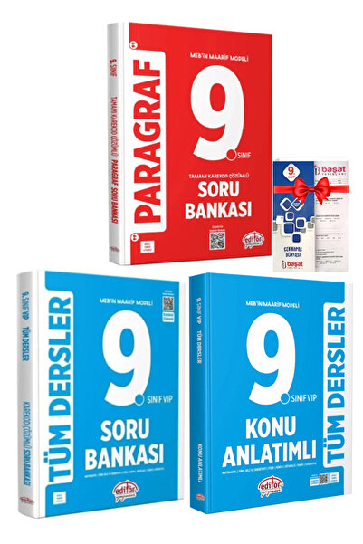 Editör Yayınevi Maarif Modeli 9. Sınıf Paragraf Soru Bankası+Tüm Dersler Soru...