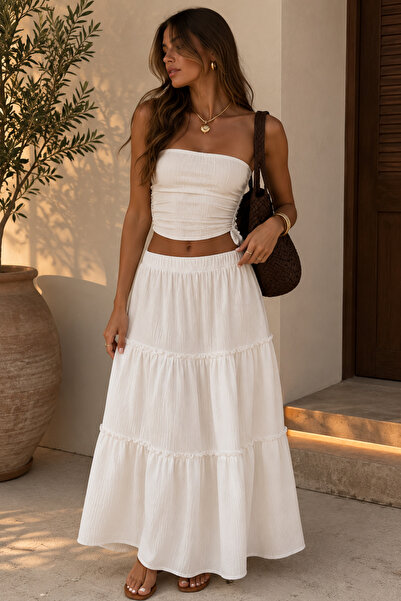 La Sarta Rimini White Long Skirt