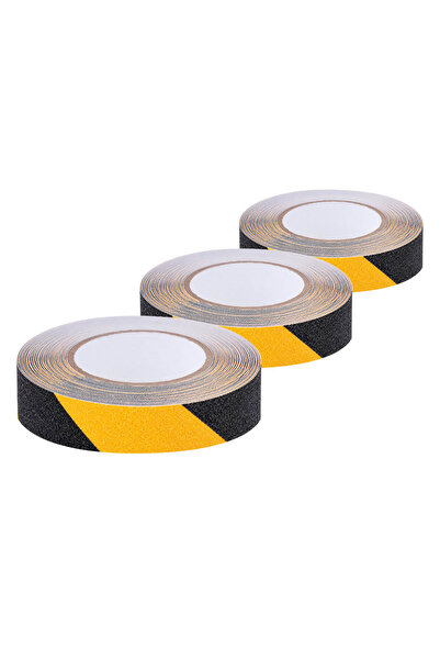 UniTape Sarı Siyah Kaydırmaz Bant 24 mm x 10 mt 3’lü Paket