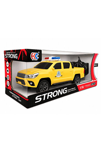 Baby Planet Yellow Rc Police Pickup Truck for Kids - 1:16 Scale with Police O...