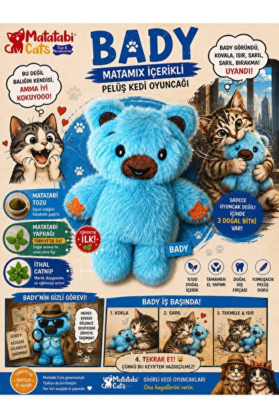 MATATABİ CATS MATAMIX | BADY Peluş Kedi Oyuncağı,Dayanıklı,Kediler İçin Eğlen...