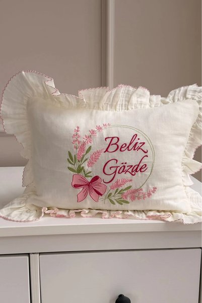 lambkin Baby Embroidered Muslin Blanket and Pillow