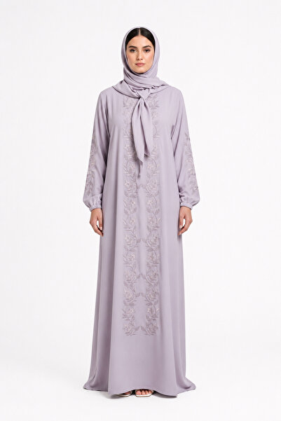 Azria Fashion Embroidered Prayer Dress & Prayer Mat (2 Pcs)-Lilac