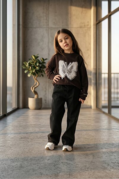 NURTOPU Girl's Stylish Outfit Set, Stylish Model, Buluz and Denim Pants, Long...