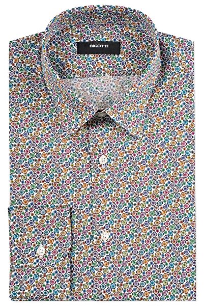 Bigotti Camasa Slim alba print floral