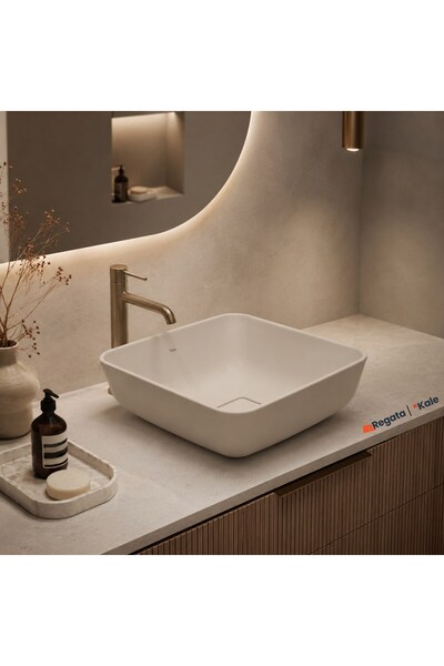 KALE Zero 2.0 40x40 Cm Mat Vizon Kare Çanak Lavabo